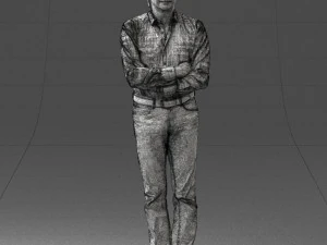 000500 Middle Aged Man Standing with Arms Crossed 3D Model