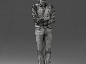 000500 Middle Aged Man Standing with Arms Crossed 3D Model