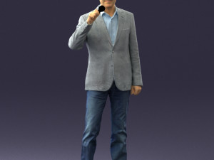 man with microphone 0167 3D Model