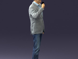 man with microphone 0167 Modelo 3D