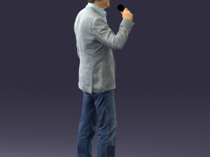 man with microphone 0167 Modelo 3D