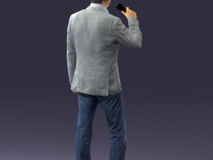 man with microphone 0167 Modelo 3D