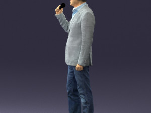 man with microphone 0167 Modelo 3D