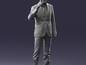 000503 Male Reporter with Microphone Presenter Character 3D Model