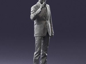 man with microphone 0167 Modelo 3D