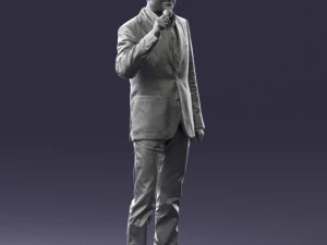 000503 Male Reporter with Microphone Presenter Character 3D Model