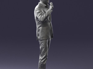 man with microphone 0167 Modelo 3D