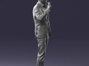 000503 Male Reporter with Microphone Presenter Character 3D Model