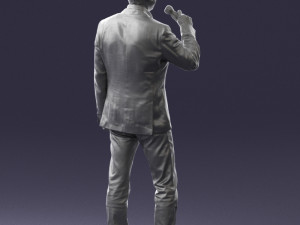 man with microphone 0167 Modelo 3D