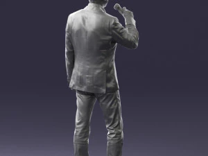 000503 Male Reporter with Microphone Presenter Character 3D Model