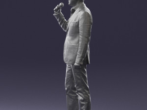 man with microphone 0167 Modelo 3D