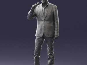 man with microphone 0167 Modelo 3D