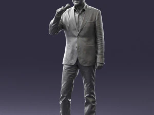 000503 Male Reporter with Microphone Presenter Character 3D Model