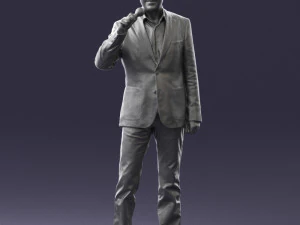 000503 Male Reporter with Microphone Presenter Character 3D Model