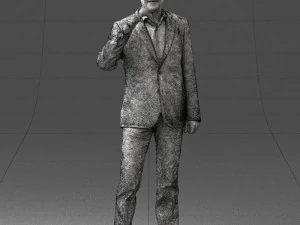 000503 Male Reporter with Microphone Presenter Character 3D Model