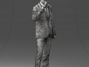 000503 Male Reporter with Microphone Presenter Character 3D Model