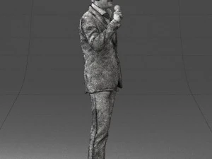000503 Male Reporter with Microphone Presenter Character 3D Model