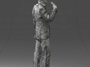 000503 Male Reporter with Microphone Presenter Character 3D Model