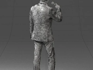 000503 Male Reporter with Microphone Presenter Character 3D Model
