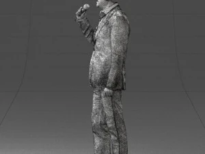 000503 Male Reporter with Microphone Presenter Character 3D Model