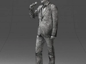 000503 Male Reporter with Microphone Presenter Character 3D Model