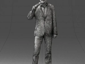 000503 Male Reporter with Microphone Presenter Character 3D Model