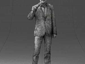 000503 Male Reporter with Microphone Presenter Character 3D Model