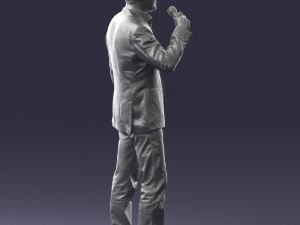000503 Male Reporter with Microphone Presenter Character 3d print ready 3D Print Model