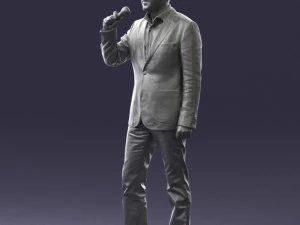 000503 Male Reporter with Microphone Presenter Character 3d print ready 3D Print Model