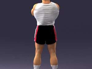 000504 Muscular Athlete Man Standing Fitness Character 3D Model
