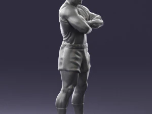 000504 Muscular Athlete Man Standing Fitness Character 3D Model