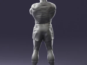 000504 Muscular Athlete Man Standing Fitness Character 3D Model