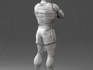 000504 Muscular Athlete Man Standing Fitness Character 3D Model