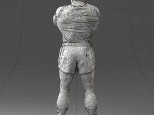 000504 Muscular Athlete Man Standing Fitness Character 3D Model
