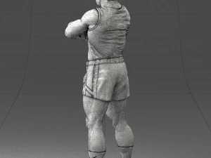 000504 Muscular Athlete Man Standing Fitness Character 3D Model
