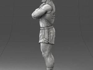 000504 Muscular Athlete Man Standing Fitness Character 3D Model
