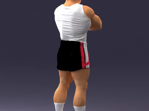 000504 Muscular Athlete Man Standing Fitness Character 3d print ready 3D Print Model