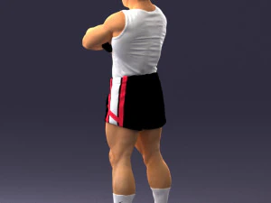 000504 Muscular Athlete Man Standing Fitness Character 3d print ready 3D Print Model