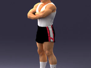 000504 Muscular Athlete Man Standing Fitness Character 3d print ready 3D Print Model