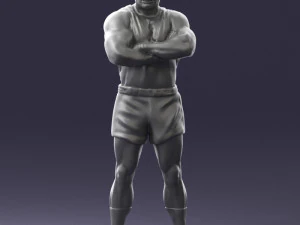 000504 Muscular Athlete Man Standing Fitness Character 3d print ready 3D Print Model