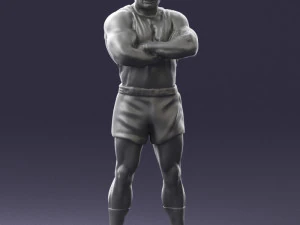 000504 Muscular Athlete Man Standing Fitness Character 3d print ready 3D Print Model