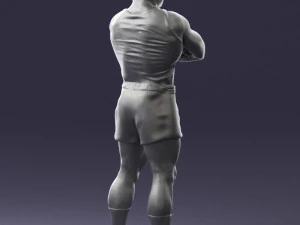 000504 Muscular Athlete Man Standing Fitness Character 3d print ready 3D Print Model