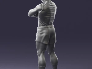 000504 Muscular Athlete Man Standing Fitness Character 3d print ready 3D Print Model