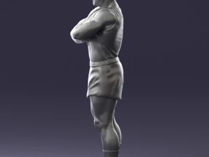 000504 Muscular Athlete Man Standing Fitness Character 3d print ready 3D Print Model