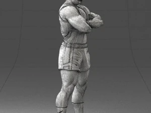 000504 Muscular Athlete Man Standing Fitness Character 3d print ready 3D Print Model