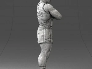 000504 Muscular Athlete Man Standing Fitness Character 3d print ready 3D Print Model