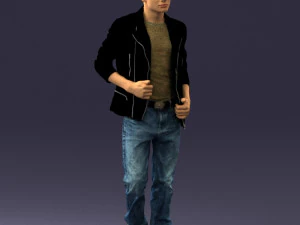 000506 Young Man Walking Casual Urban Male Character 3D Model