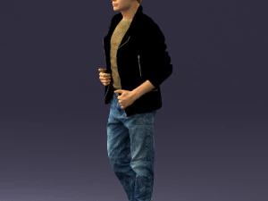 000506 Young Man Walking Casual Urban Male Character 3D Model