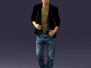 000506 Young Man Walking Casual Urban Male Character 3D Model