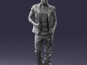 000506 Young Man Walking Casual Urban Male Character 3D Model
